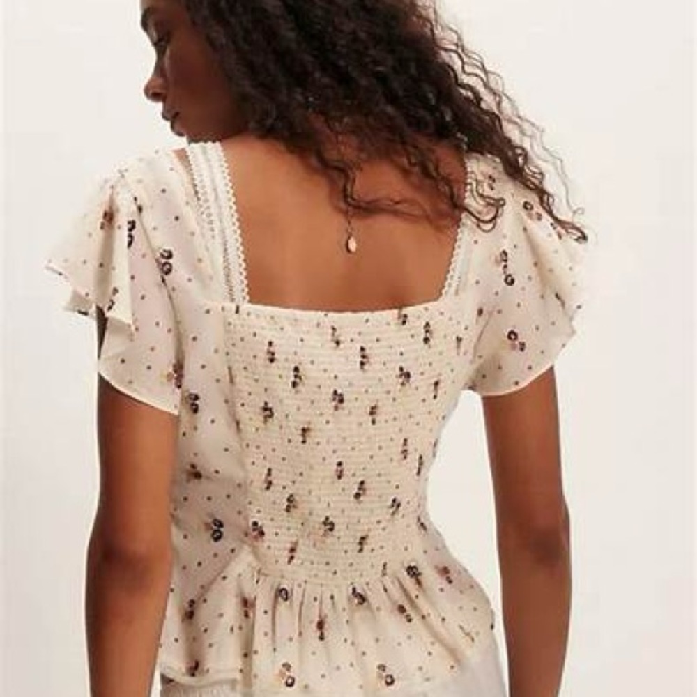 Free People Prairie Field Top. NWT. Swan combo - Picture 2 of 9